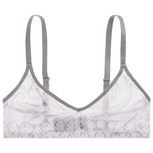 Sieve Non-Wire Bra in White Boa