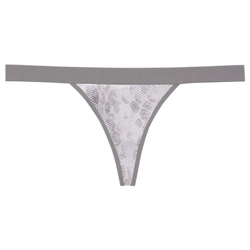 Sieve Thong in White Boa