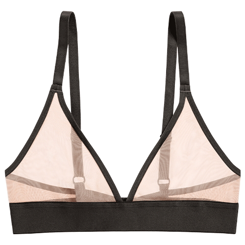 Sieve Triangle Bra in Buff + Black