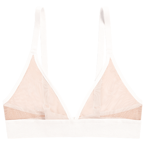 Sieve Triangle Bra in Buff + White