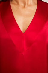 Eclipse Washable Silk V-Top in Cerise