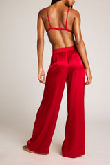 Eclipse Washable Silk Track Pant in Cerise
