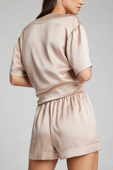 Eclipse Washable Silk Deep V-Top in Fizz