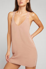 Supreme Mini Slip Dress in Buff