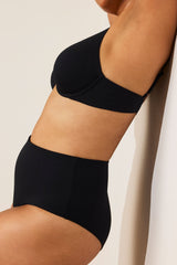 Swim High Waist Bottom in Black