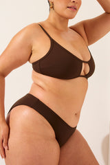 Swim Cutout Top in Espresso