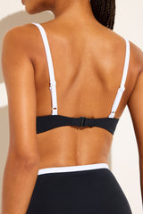 Swim Plunge Top in Black + White