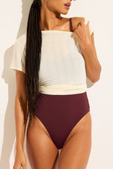 Swim Strappy One-Piece in Garnet