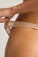 Sieve Dipped Thong in Buff
