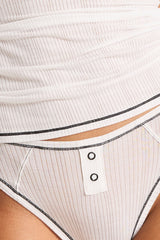 Whipped French Cut Brief in White + Black