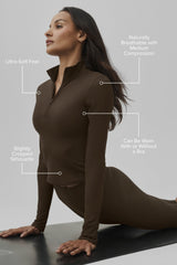 ALO Softsculpt Precision 1/4 Zip Long Sleeve - Espresso