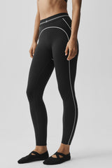Airbrush High-Waist Heart Throb Legging - Black/White