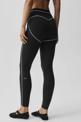 Airbrush High-Waist Heart Throb Legging - Black/White