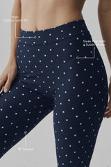 Airlift Polka Dot High-Waist Iconic 90's Capri - Navy/White