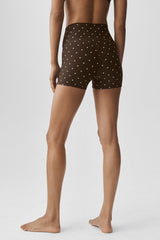 3" Airlift Polka Dot High-Waist Short - Espresso/White
