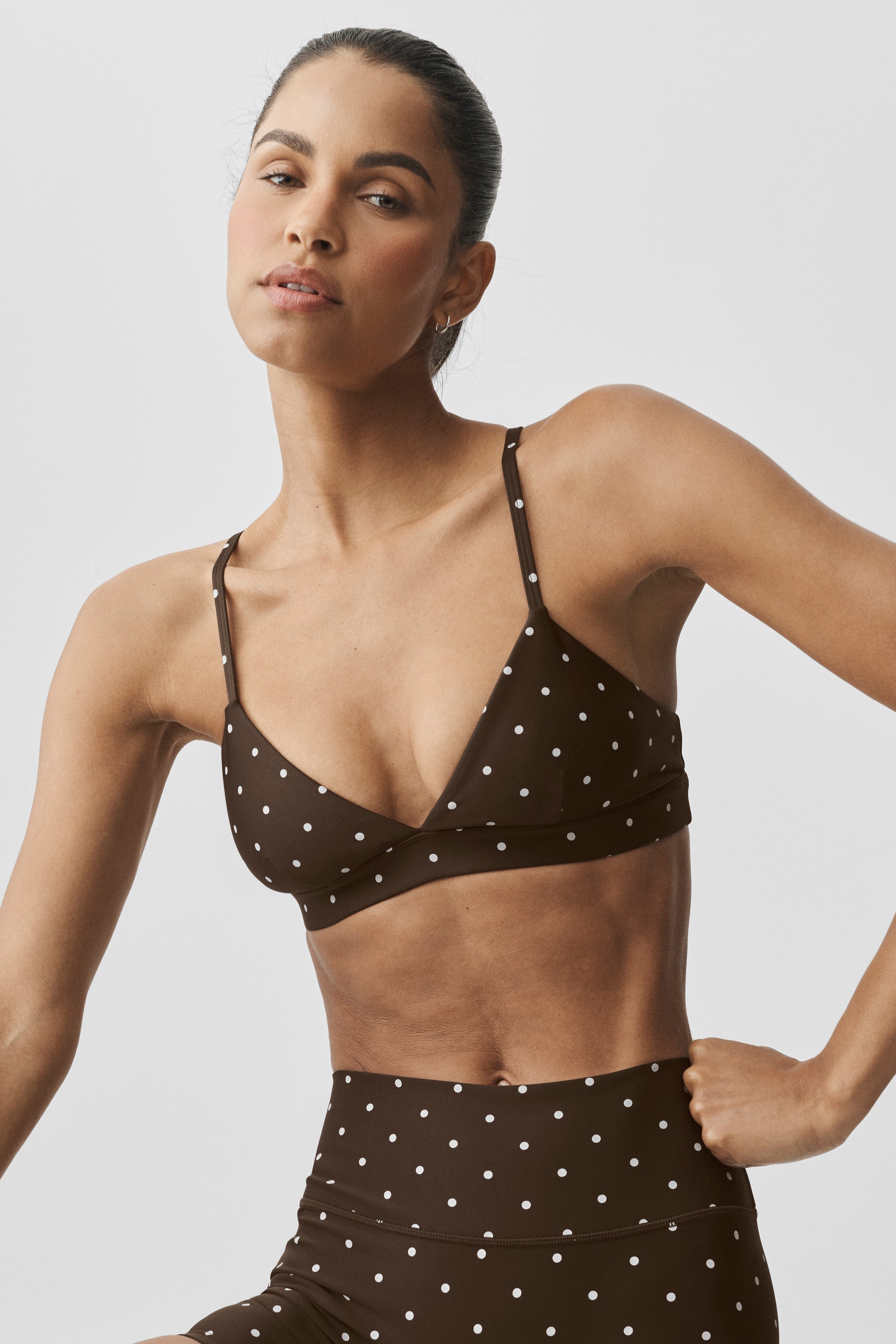 Airlift Polka Dot Splendor Bra - Espresso/White
