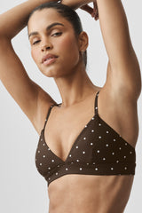 Airlift Polka Dot Splendor Bra - Espresso/White