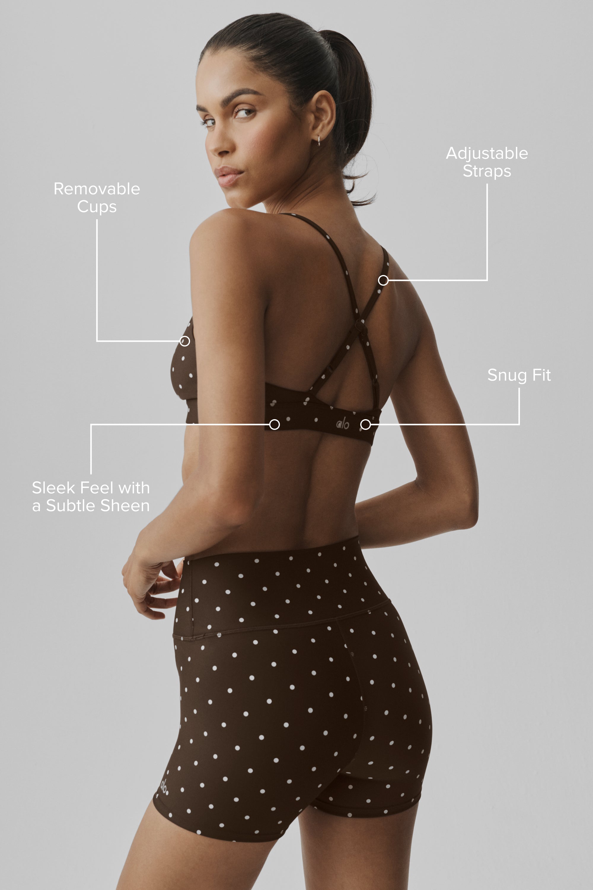 Airlift Polka Dot Splendor Bra - Espresso/White