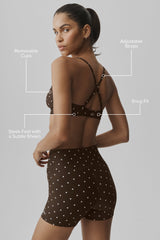 Airlift Polka Dot Splendor Bra - Espresso/White