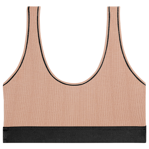Whipped Bra Top in Buff + Black